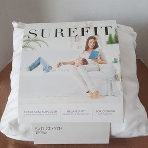 Surefit Sofa Slipcover Sailcloth White
